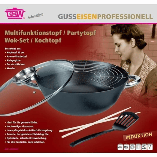 Frigideira Wok GSW Aço Aço forjado Ø 32 cm 4 Peças