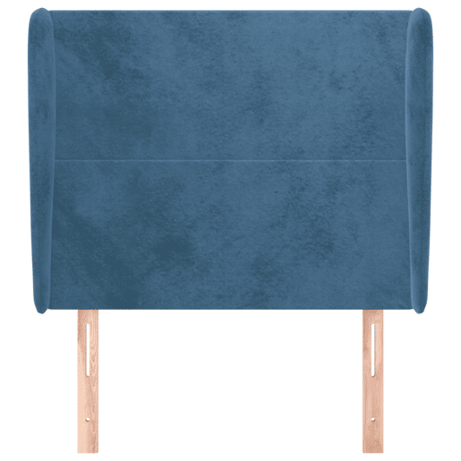 vidaXL Cabeceira cama c abas veludo 83x23x118128 cm azul-escuro