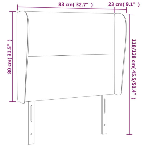 vidaXL Cabeceira cama c abas veludo 83x23x118128 cm azul-escuro