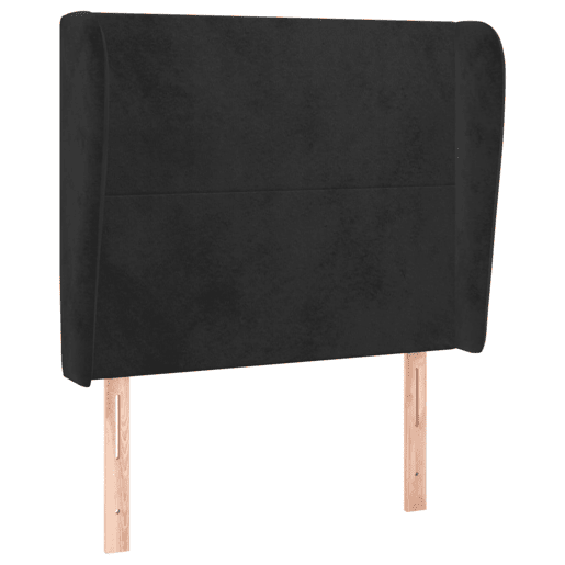 vidaXL Cabeceira de cama c abas veludo 93x23x118128 cm preto