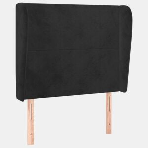 vidaXL Cabeceira de cama c abas veludo 93x23x118128 cm preto