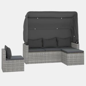 Conjunto de sofá de jardim de 4 peças com almofadas de vime de resina cinza 02_0013555