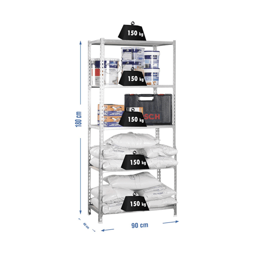 Estantes Simon Rack Maderclick 5400 750 kg Metal Madeira 5 Prateleiras Aglomerado (180 x 90 x 40 cm)
