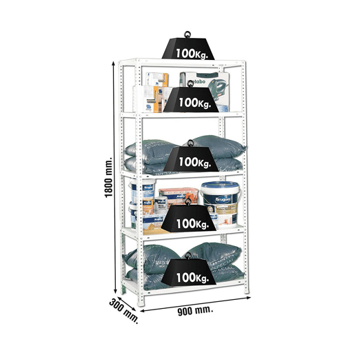 Estantes Simon Rack Comfort 5300 Metal 5 Prateleiras 500 kg (180 x 90 x 30 cm)