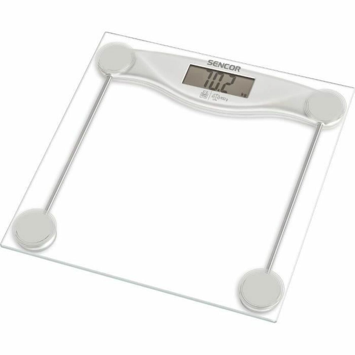 Báscula digital de baño sencor transparente vidrio cristal templado 150 kg