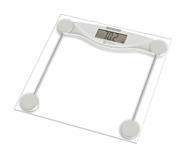 Báscula digital de baño sencor transparente vidrio cristal templado 150 kg