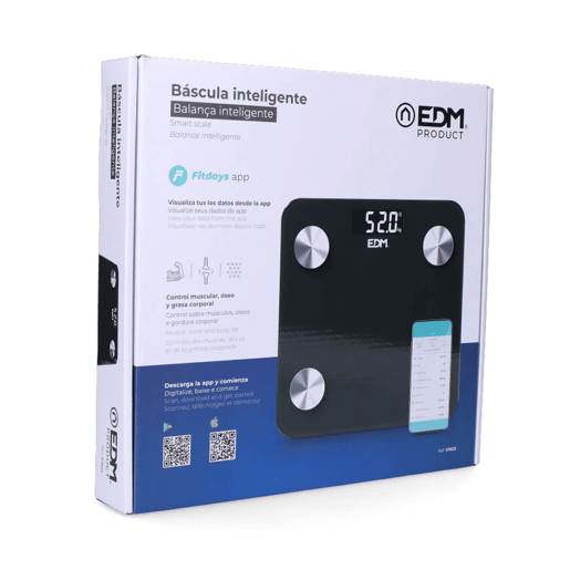 Balança digital para casa de banho EDM 07613 Body Composition Preto 180 kg