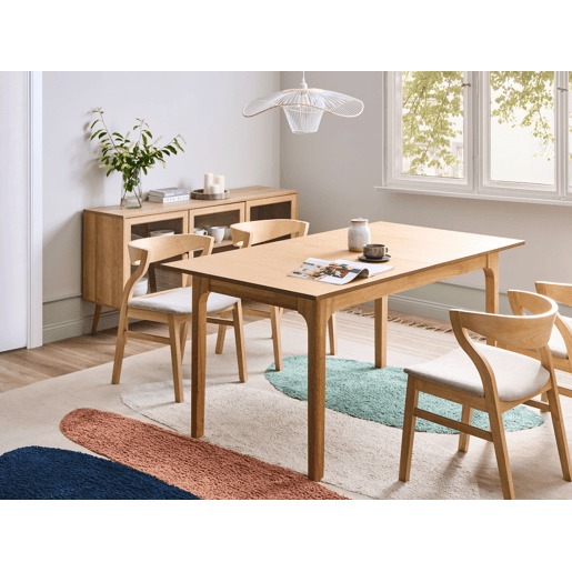 Mesa de jantar extensível DELMAS Freixo claro 160200 cm 90 cm