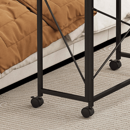 HOMCOM Secretária Dobrável com Rodas Mesa de Secretária Compacta Mesa para Computador Portátil para Casa Escritório Espaços Pequenos 80x40x75 cm Preto