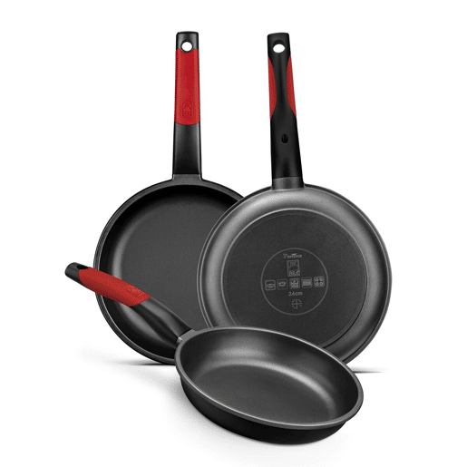 Frigideira antiaderente BRA A411224 Ø 24 cm Preto Vermelho Aço inoxidável Alumínio