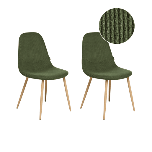 Conjunto de 2 cadeiras de jantar HILDEN Bombazine Verde