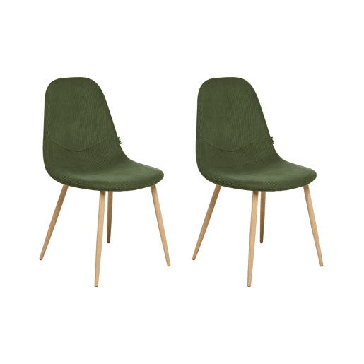 Conjunto de 2 cadeiras de jantar HILDEN Bombazine Verde