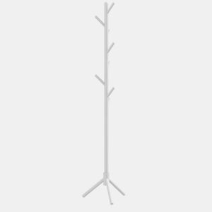 HOMCOM Cabide de Pé de Madeira Cabide de Pé com 8 Ganchos para Pendurar Roupa e Bolsas Cabide em Forma de Árvore para Corredor Entrada Quarto 40x40x165 cm Branco