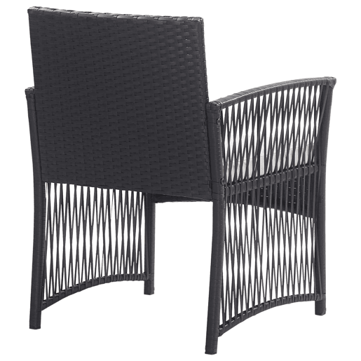 Móveis de jardim móveis de exterior Conjunto de móveis de 4 peças com almofada de resina tecida preta 02_0016075 Móveis de jardim móveis de exterior Conjunto de móveis de 4 peças com almofada de resina tecida preta 02_0016075