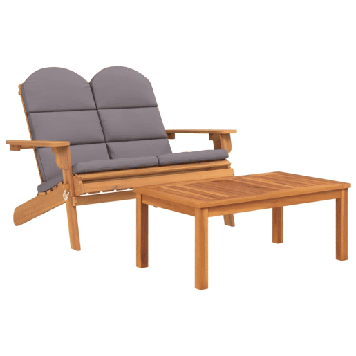 Conjunto de móveis de jardim móveis de exterior conjunto de móveis adirondack 2 peças madeira de acácia maciça 02_0014208 Conjunto de móveis de jardim móveis de exterior conjunto de móveis adirondack 2 peças madeira de acácia maciça 02_0014208