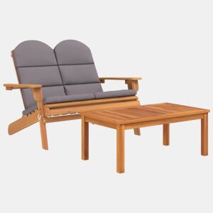 Conjunto de móveis de jardim móveis de exterior conjunto de móveis adirondack 2 peças madeira de acácia maciça 02_0014208