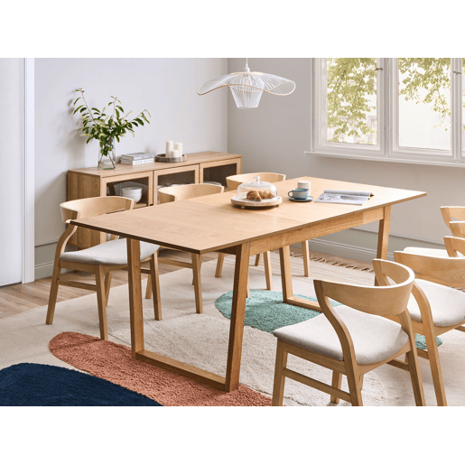 Mesa de jantar extensível CAMDEN Freixo claro 160200 cm 95 cm
