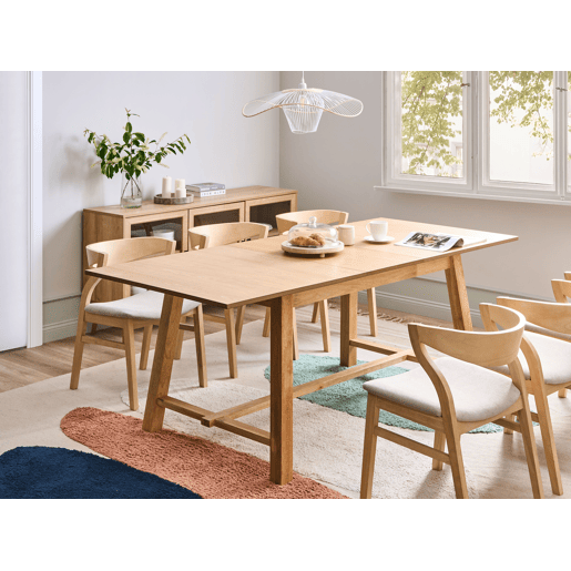 Mesa de jantar extensível BARNES Freixo claro 160200 cm 90 cm