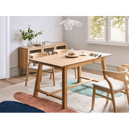 Mesa de jantar extensível BARNES Freixo claro 160200 cm 90 cm