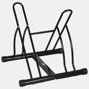 HOMCOM Suporte de estacionamento para 2 bicicletas Garagem Interior Exterior Estável Fácil de montar Portátil Anti-Slip Pad Tubo de aço 60x54x57cm Preto