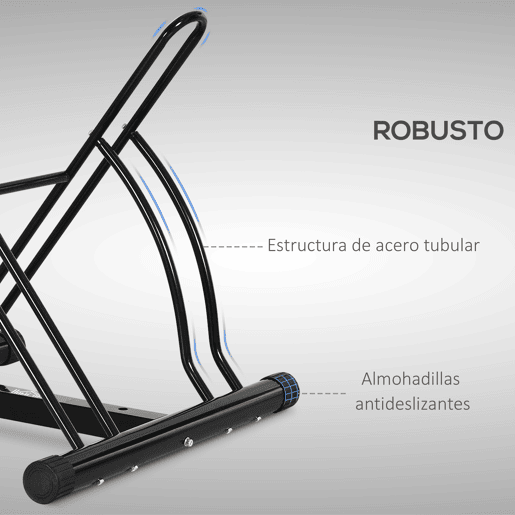HOMCOM Suporte de estacionamento para 2 bicicletas Garagem Interior Exterior Estável Fácil de montar Portátil Anti-Slip Pad Tubo de aço 60x54x57cm Preto