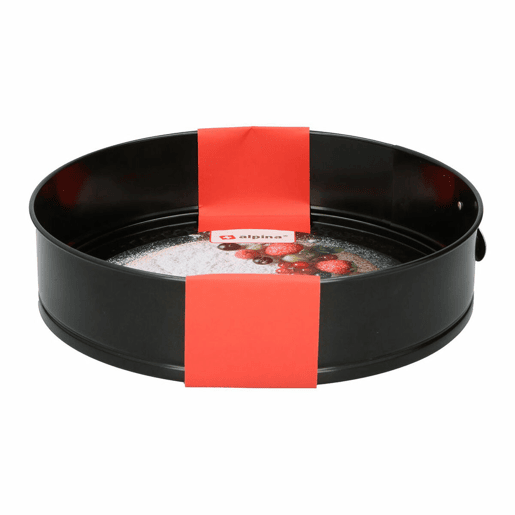 Molde para Bolos Alpina Antideslizante Redondo Preto Aço Ø 28 x 6,7 cm