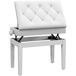 Banqueta para Piano PU, Madera de Caucho HOMCOM Banqueta para Piano PU, Madera de Caucho HOMCOM Blanco