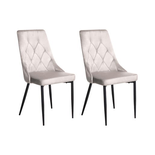 Conjunto de 2 cadeiras de jantar AVENIR Veludo Taupe
