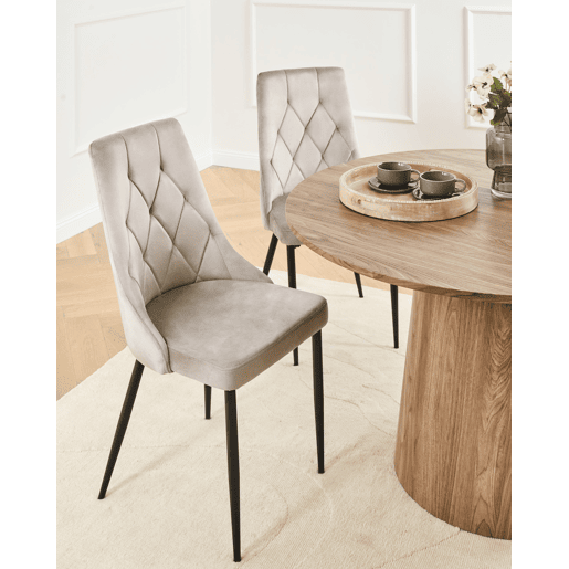 Conjunto de 2 cadeiras de jantar AVENIR Veludo Taupe