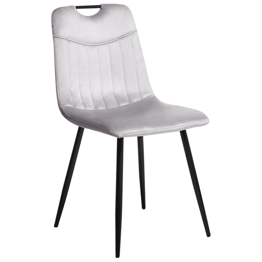 Conjunto de 4 cadeiras de jantar ARGYLE Veludo Cinzento claro