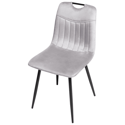 Conjunto de 4 cadeiras de jantar ARGYLE Veludo Cinzento claro
