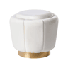 Pufe IRVING Veludo Branco 43 cm 43 cm 37 cm