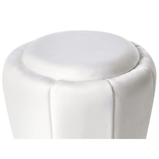 Pufe IRVING Veludo Branco 43 cm 43 cm 37 cm