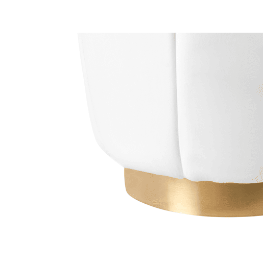 Pufe IRVING Veludo Branco 43 cm 43 cm 37 cm