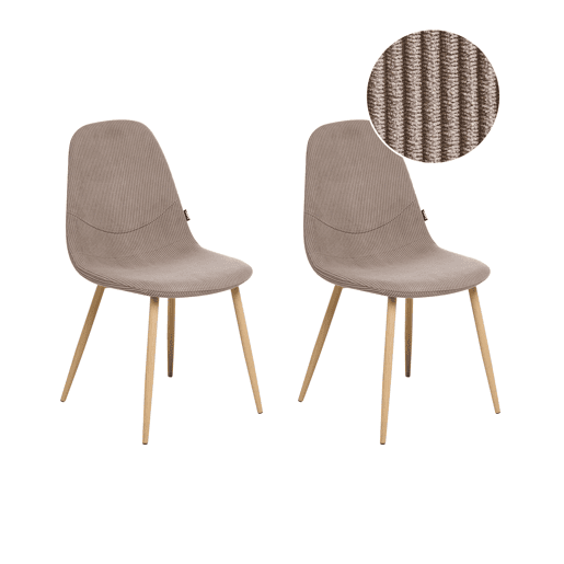 Conjunto de 2 cadeiras de jantar HILDEN Bombazine Taupe