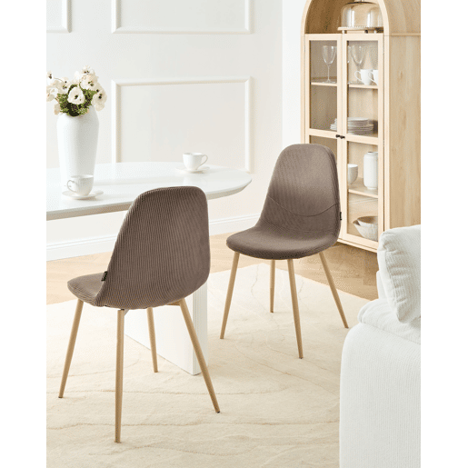 Conjunto de 2 cadeiras de jantar HILDEN Bombazine Taupe