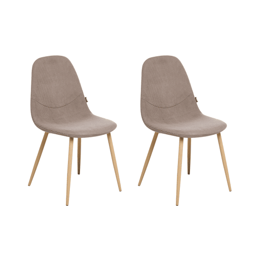 Conjunto de 2 cadeiras de jantar HILDEN Bombazine Taupe