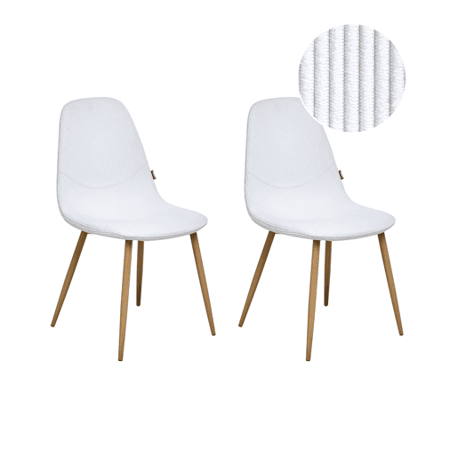 Conjunto de 2 cadeiras de jantar HILDEN Bombazine Branco