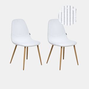 Conjunto de 2 cadeiras de jantar HILDEN Bombazine Branco