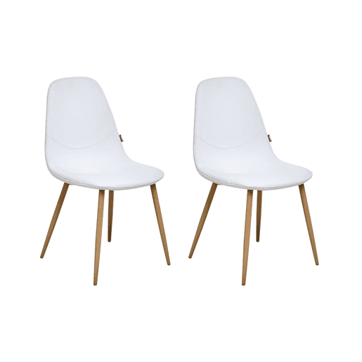 Conjunto de 2 cadeiras de jantar HILDEN Bombazine Branco