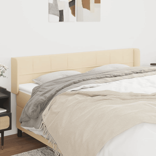 vidaXL Cabeceira de cama c abas tecido 203x16x7888 cm creme vidaXL Cabeceira de cama c abas tecido 203x16x7888 cm creme