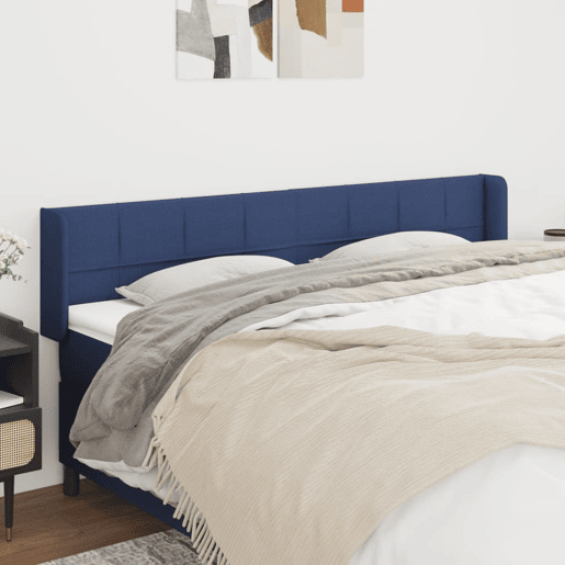vidaXL Cabeceira de cama c abas tecido 163x16x7888 cm azul vidaXL Cabeceira de cama c abas tecido 163x16x7888 cm azul