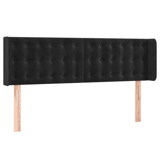 vidaXL Cabeceira de cama c abas tecido 147x16x7888 cm preto vidaXL Cabeceira de cama c abas tecido 147x16x7888 cm preto