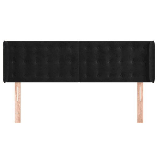 vidaXL Cabeceira de cama c abas tecido 147x16x7888 cm preto vidaXL Cabeceira de cama c abas tecido 147x16x7888 cm preto
