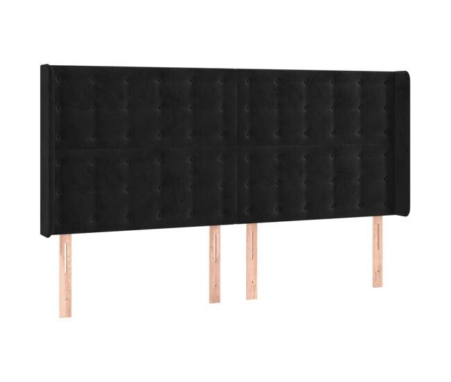 Vidaxl cabecero con orejas de terciopelo negro 163x16x118/128 cm