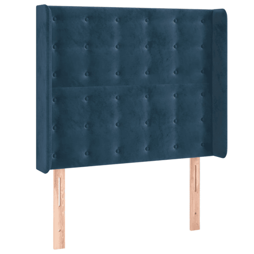 vidaXL Cabeceira cama c abas veludo 93x16x118128 cm azul-escuro vidaXL Cabeceira cama c abas veludo 93x16x118128 cm azul-escuro