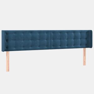 vidaXL Cabeceira de cama c abas veludo 163x16x7888cm azul-escuro