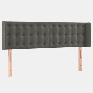vidaXL Cabeceira de cama c abas veludo 147x16x7888cm cinzento-escuro