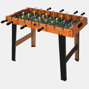 HOMCOM Matraquilhos para Crianças de Madeira Jogo de Futebol de Mesa com 22 Jogadores, 2 Marcadores, Pernas de Mesa Longas e Curtas, 85x40x61 cm, Madeira e Preto