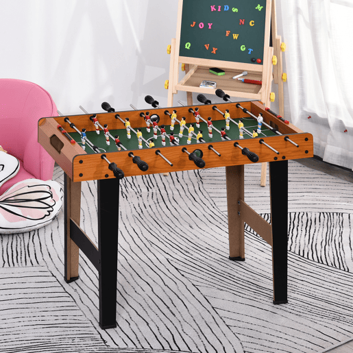HOMCOM Matraquilhos para Crianças de Madeira Jogo de Futebol de Mesa com 22 Jogadores, 2 Marcadores, Pernas de Mesa Longas e Curtas, 85x40x61 cm, Madeira e Preto